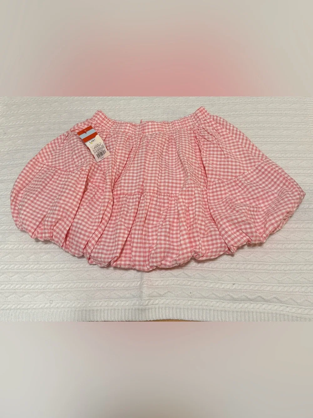 Cat & Jack Pink Gingham Tiered Skirt